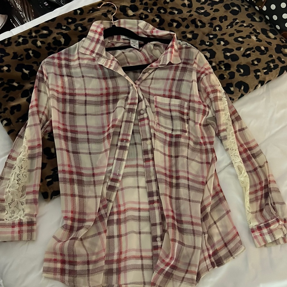 3/4 sleeve lace trim top